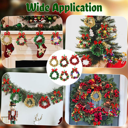 AWHETIE Christmas Crafts for Adults Kids,6 Sets Christmas Beaded Ornament Kit to Make,Jingle Bell Wreath Ornament,DIY Xmax Tree Kits Holiday Tree Decorations Party Supplies