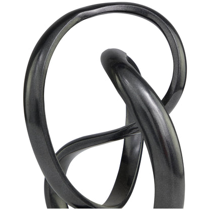 Deco 79 Aluminum Metal Abstract Decorative Sculpture Home Decor Statue, Accent Figurine 8" x 7" x 11", Dark Gray