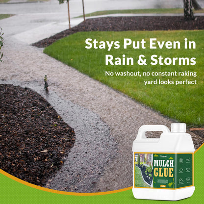 Teexpert Mulch Glue for Landscaping, 1 Gallon Rock Glue for Landscaping Gravel Binder Adhesive to Lock Down Pea Gravel, Stone, Rubber Mulch, Wood Chips, Pine Straw in Place for Outdoor Landscape