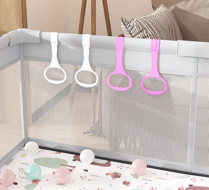 YYaaloa 10pcs White Baby Pull-Up Rings for Toddlers (3.5x7.5inch)