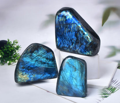 FZBHRO Large Labradorite Rock Polished Slab Block Healing Crystal Stone for Meditation Gift Home Decor 0.8-1.3 Pound