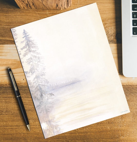 Great Papers! Morning Mist 2-Sided 8.5" x 11" Letterhead and #10 Envelope Stationery Set, 50 Stationery Sheets and 25 Matching Envelopes, 75 pieces (2021039)
