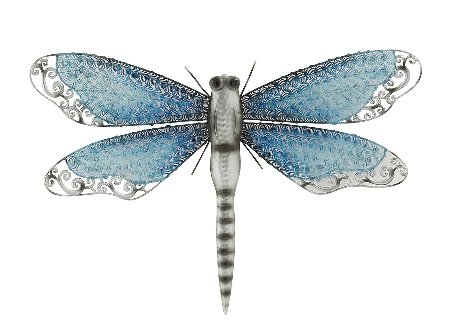 Deco 79 Metal Dragonfly Home Wall Decor Indoor Outdoor Wall Sculpture, Wall Art 25" x 1" x 16", Blue