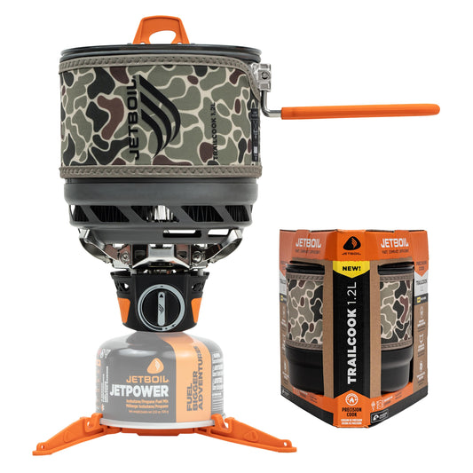 Jetboil TrailCook 1.2L Camping and Backpacking Stove Cooking System with Adjustable Heat Control, New for 2026, Duck Camo