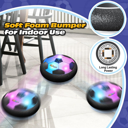 ShyLizard Set of 2 Hover Soccer Ball,Boys Toys Gifts for 3 4 5 6 7 8 Years Old,Air Power Kids Soccer Ball with LED Light,Hover Soccers Balls Indoor for Boys and Girls 3-5 6-8,Outdoor Indoor Game
