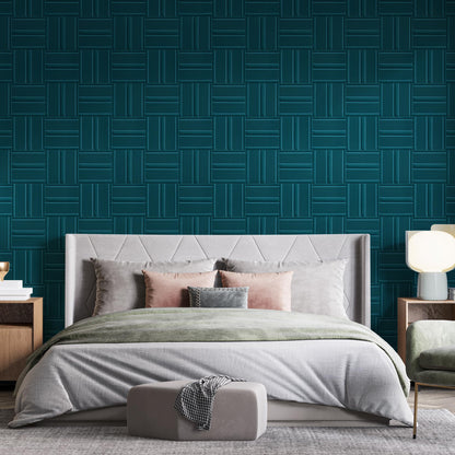 Aurawall Velvet 3d wall panels for Interior wall Decor peel and stick, Soundproof Geometric Textured 3d Wall Panels for Living Room, Bedroom, TV Background 17.7" x 17.7", Covers 26.15 Sq.Ft 12pcs Teal