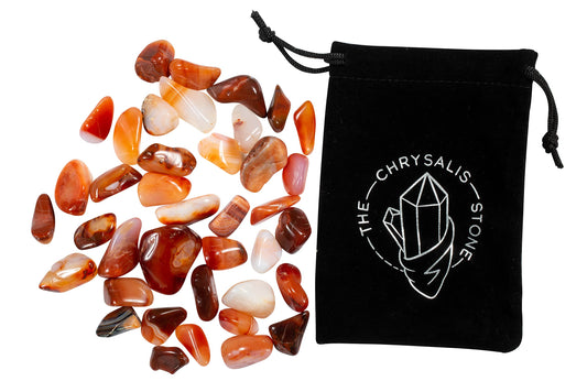 The Chrysalis Stone | Tumbled Stones | Carnelian | 1/2 LB | Bulk Crystals, Healing Stones, Spiritual Gifts for Women, Reiki, Chakra, Witchcraft, Yoga, Meditation Accessories