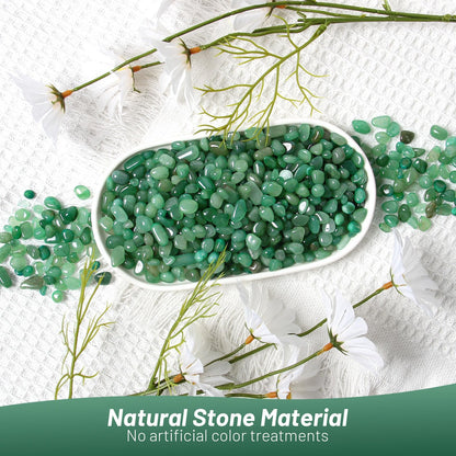 1.1lb Natural Crushed Green Aventurine Quartz Crystal Tumbled Chips-Green Aventurine Healing Crystals Chips Bulk, Crushed Crystal Gemstones for Crafts, Beautiful Package for Gift