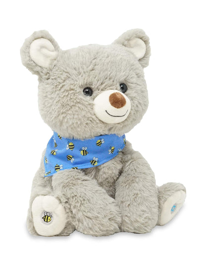 Cuddle Barn My Bear Coby - Animated Bear Cub Stuffed Animal, 11" Gray Singing Plush Toy