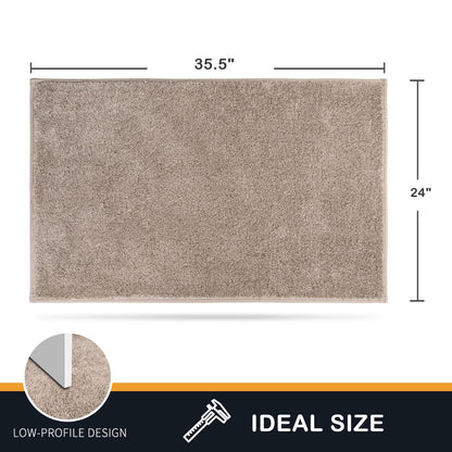 PURRUGS Dirt Trapping Door Mat 24" x 35.5", Non-Slip Machine Washable Entryway Rug, Dog Doormat, Indoor Front Door Mat, Super Absorbent Entry Rug for Muddy Shoes & Paws, Taupe