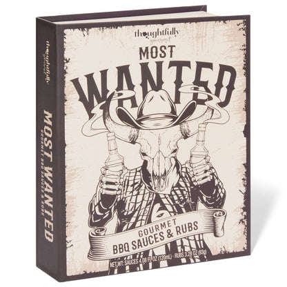 Thoughtfully Gourmet, Wild Western-Themed BBQ Sauce and Rubs Book Gift Set, Includes Honey, Montreal Rub & More, Set of 12