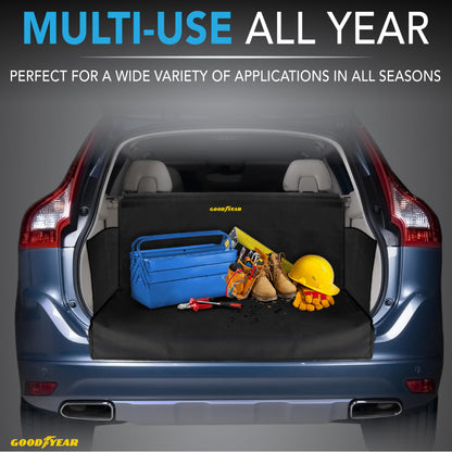 GOODYEAR Water Resistant SUV Cargo Cover Heavy-Duty Trunk Protector for Dogs, Durable Liner with Side Walls, Pet Mat, Large Size