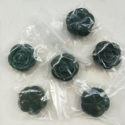 Sunshcat Natural India Agate Crystal Rose Pendant,Three Dimensional Carved Healing Meditation Jewelry Crystals and Healing Stone Figurine,Suitable for DIY Jewelry Making and Valentine's Day Gift