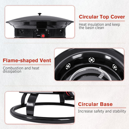 Devoko 19 Inch Smokeless Propane Fire Pit 53000 BTU Portable for Outside,Backyard, RV Camping and Beach Party