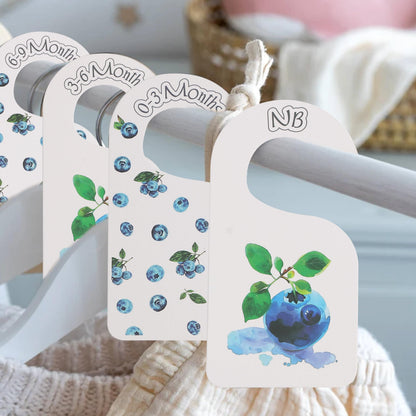 Blueberry Theme Baby Closet Dividers - Berry Baby Clothes Nursery Size Organizer,Nursery Closet Dividers Newborn-24 Months (Blueberry)