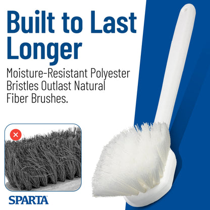 CFS 36620L00 Flo-Pac Plastic Handle Utility Scrub Brush, Nylon Bristles, 20" Length, 2" Bristle Trim, White, 1 Count
