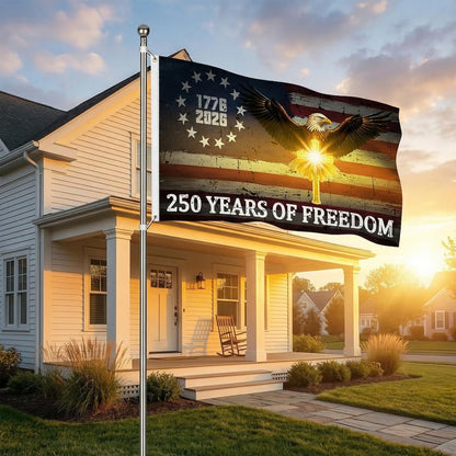 250 Anniversary USA Flag,3x5 Ft Double Sided 3 Ply 250th Anniversary Flag,250 Years of Freedom Flag,4th of July 1776-2026 Patriotic Yard Banner for Outdoor Garden Decor