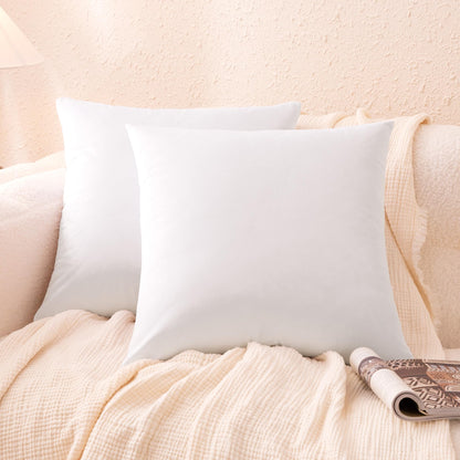 Amazon Basics Velvet Throw Pillow Covers, Soft Decorative Square Cushion Cases Modern Home Decor for Sofa, Couch, Bed, 20 × 20in, White, Pack of 2
