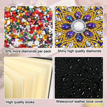 JZHYOAN Diamond Painting Notebook for Adults A5 Blank Painting by Numbers Diary Notebooks Cat Special Shpae Craft Set Diamond Painting Sketchbook Journals Gift Mosaic Kit Table Decoration