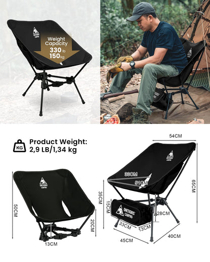 ONETIGRIS Tigerblade Camping Chair, Lightweight Folding Backpacking Hiking Chair, Compact Portable 330 lbs Capacity