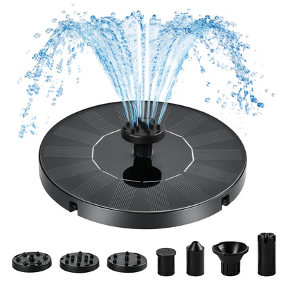 Solar Water Fountain for Bird Bath Solar Pump for Fountain New Upgraded Mini Solar Powered Fountain Pump with 6 Nozzles Free Standing Solar Panel Kit Water Fountain for Garden Outdoor Garden