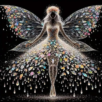 ZHUDENGXJL 5D Diamond Painting Kits for Adults,Colourful Angel Wings Fairy Diamond Art Kits for Adults,DIY Full Drill Diamond Dot Gem Art Kits for Adult Beginners,Wall Home Decor 12 X 12inch