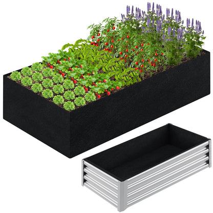 Niuyhe 2mm Thick Fabric Garden Grow Bed Bags, 6x3x1 Feet Liners Designed for Outdoor Metal Raised Garden Beds, 128 Gallon Capacity Large Garden Bed Liner Vegetable Growing Boxes