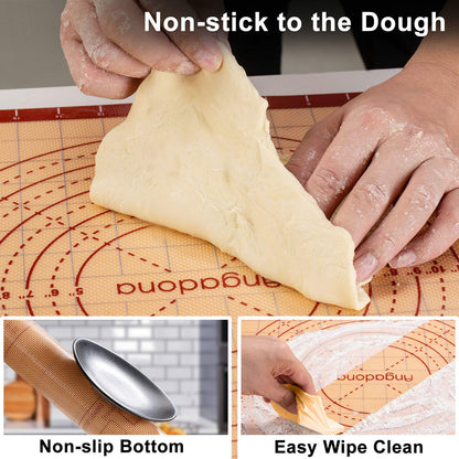 Biscuit Cutter,Pastry Cutter, Bench Scraper, Silicone Pastry Dough Baking Mat Set, Baking Tools and Accessories Kit