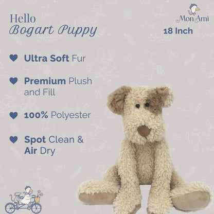 MON AMI Bogart Shaggy Puppy Plush Toy - 18", Soft & Cuddly Plushie with Long Legs & Floppy Feet, Adorable Stuffed Animal for Kids, Baby Gift, Huggable Soft Toy, Perfect for Snuggling & Playtime