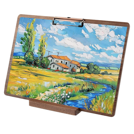 Walnut Wood Clipboard, Drawing Clip Board & Lap Easel, 16.5 x 11.8 inch, Legal Size Clipboards, Horizontal Wood Lap Board for Sketching, Watercolor, Painting, Art Supplies and Landscape Working