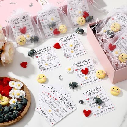 Lincia 20 Set Mother Day Administrative Professional Gifts Bulk Emotional Positivity Support Inspirational Card Pocket Resin Mini Ornament Gifts for Staff Employee Teacher Nurse Coworker (Cute)