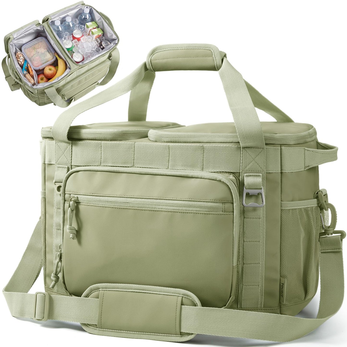 TOURIT 2-Zone Soft Cooler Bag 30/48Cans, Dry & Wet Insulated Beach Cooler, Lunch Bag, Leakproof Ice Chest for Camping, Picnic, Hiking, Travel
