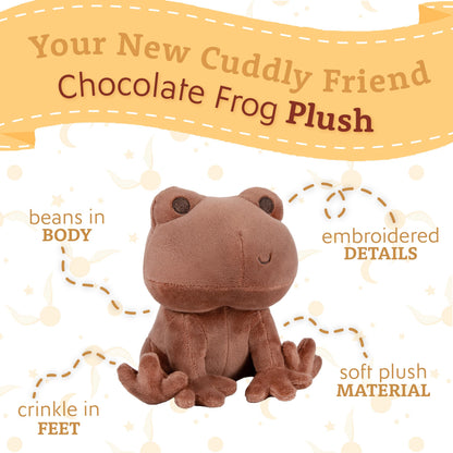 Kids Preferred Harry Potter Chocolate Frog Plush Stuffed Animal with Embroidered Details, Brown Minky Fabric, and Beans in Bottom, Hogwarts Collectible for Babies, Toddlers, and Kids, 6 Inches