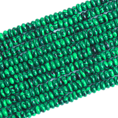 150PCS 2x4mm Green Malachite Rondelle Beads Natural Abacus Disk Stone Beads Round Loose Spacer Gemstone Beads for DIY Bracelet Necklace Jewelry Making