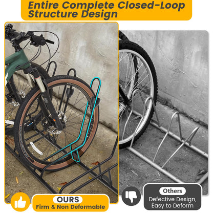Kingarage 4 Floor Bike Rack, Safeguard Disc Brakes & Derailleurs Design, Waterproof Bicycle Stand Indoor/Outdoor/Garage Use, Fits 12"-29" Tires, Upgraded 0.63" Steel Tubes for Stability