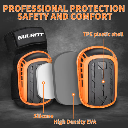 EULANT Construction Knee Pads for Work-Heavy Duty Support Anti-slip Foam Knee Pads for Construction Gardening Flooring Strong Stretchable Straps