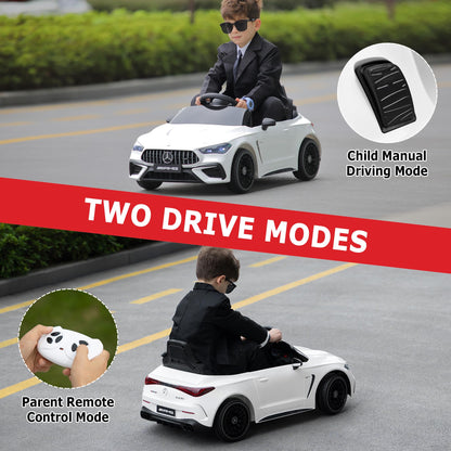 Licensed Mercedes-Benz Kids Electric Car by TOBBI, Toddlers Ride On Toy, Battey-Powered Vehicle with Parental Remote Control/Soft Start/3 Speeds/Horn & LED for Children Ages 3-6 Years-White