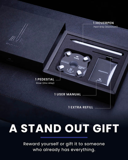 novium Hoverpen - Luxury Pen for Men & Women, Vertically Standing Executive Ballpoint Pen with Top Grade Free-Flowing Ink Refill, Metal Made, Unique Gifts, Luxury Pen for Men, Mens Gifts Ideas