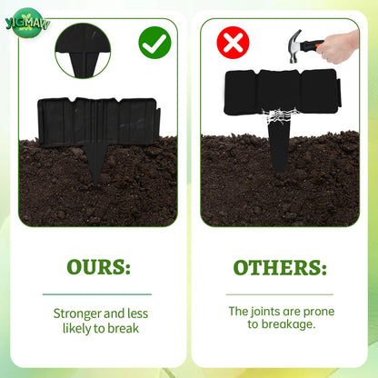 YIGMAW 2026 New Edging for Landscaping - Garden Edging Border-4 in Tall-Plastic Stone Effect for DIY Landscape,Lawn&Flower Bed (Black, 30 Pcs)