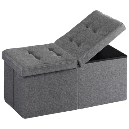 Snuvid 30-INCH Storage Ottoman Bench, Footrest with Storage, End of Bed Bench Coffee Table for Living Room, Bedroom, Entryway, Dark Gray