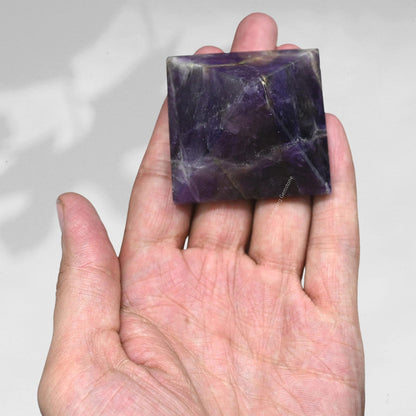 Amazing Gemstone Amethyst Pyramid Crystal Healing Stones - 2" Great Pyramid Figurine of Natural Stone Pyramid for Meditation, Reiki, Chakra Balancing and Crystal Pyramids Grid