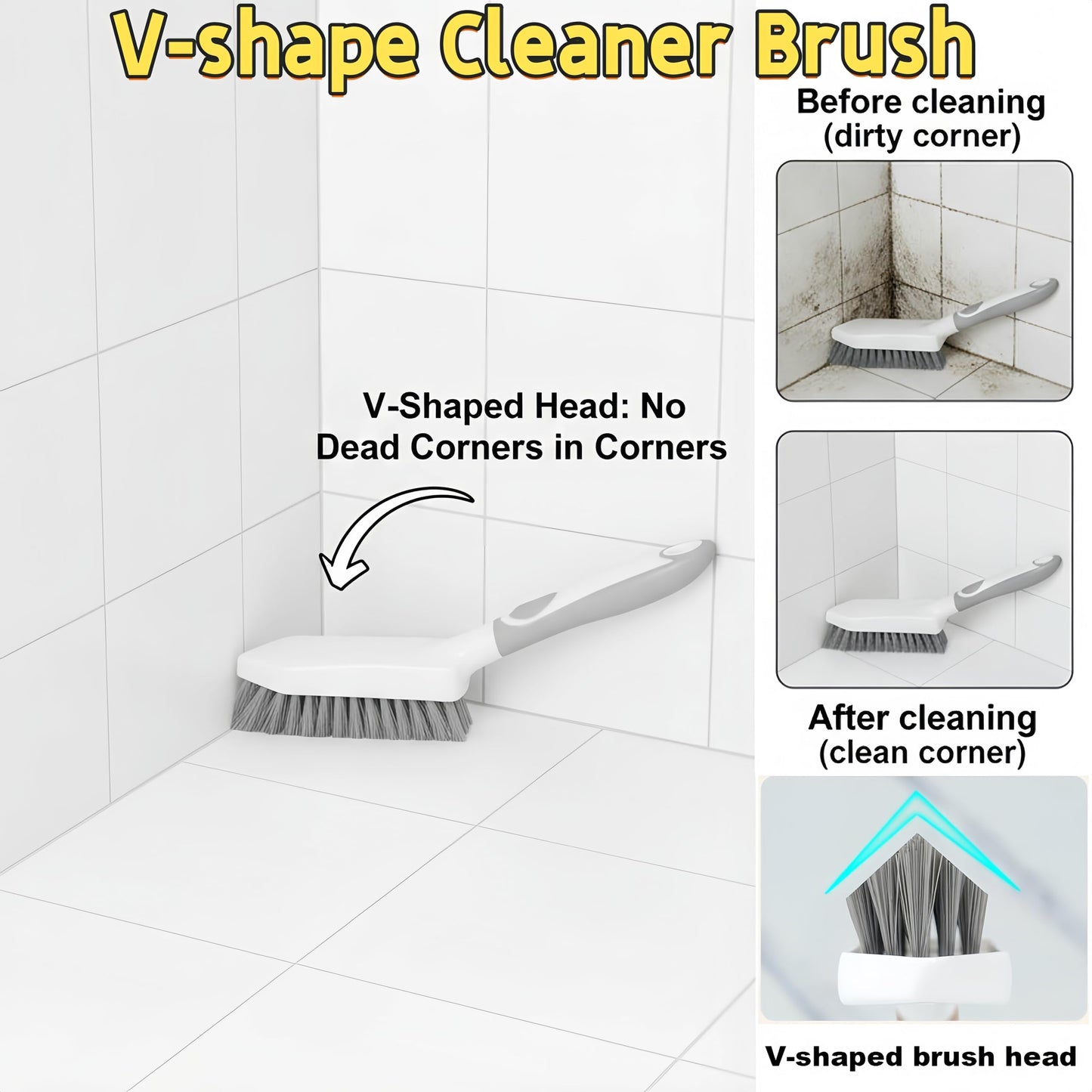 Scrub Brush for Cleaning-3 Pack Heavy-Duty Scrub Brushes Set Shower Scrubber Brush,Grout Brush,Scrubbing Brush with Stiff Bristles for Bathroom,Bathtub,Tile,Floor,Grout,Sink,Swimming Pool