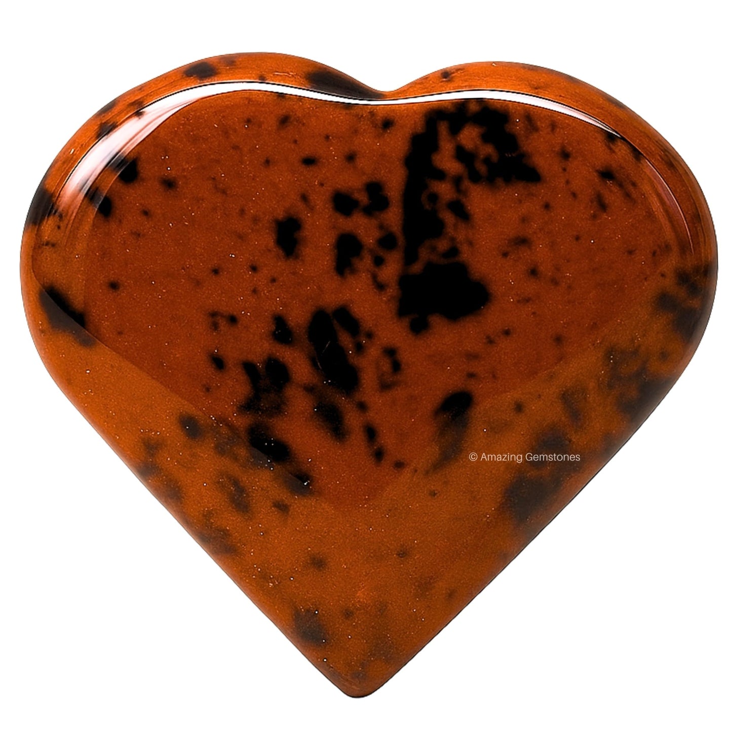 Amazing Gemstone Mahogany Obsidian Stone Heart - Pack of 2 Crystal Heart Stones Rocks - Corazones De Piedra Crystals and Healing Stones Heart Shaped Crystal - Stocking Stuffers Gifts
