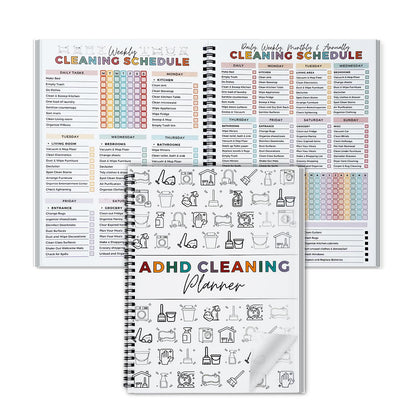 Cleaning Planner, Cleaning Schedule and Checklist Organizer, Daily Weekly Monthly Household Cleaning Planner, Chore Chart Notebook for Home, Family Cleaning Tasks, DIY Home Improvement, Editable Template