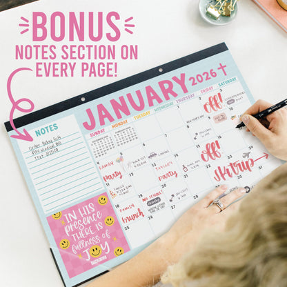 Hadley Designs Large Teacher Desk Calendar 2026-2027 - Desktop Calendar 2026, 18-Month Desk Calendars for Home, Office & Classroom, Cute Classroom Must Haves, Teacher Appreciation Gifts