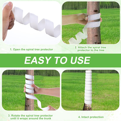 Tolare 20 PCS Tree Trunk Protector Guard Spiral Wrap Tubes, Plastic Bark Shields for Young Saplings - Effective Tree Protectors from Animals Deer Rabbits Rodents (White)
