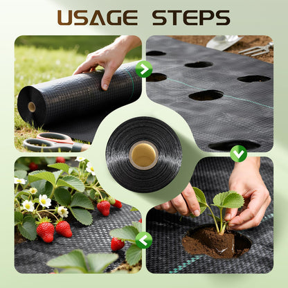 Land Guard 4ft x 300ft Weed Barrier Fabric Heavy Dusty, Ground Cover, Weed Mat, Woven Landscape Fabric for Garden, Lawn and Outdoor Project