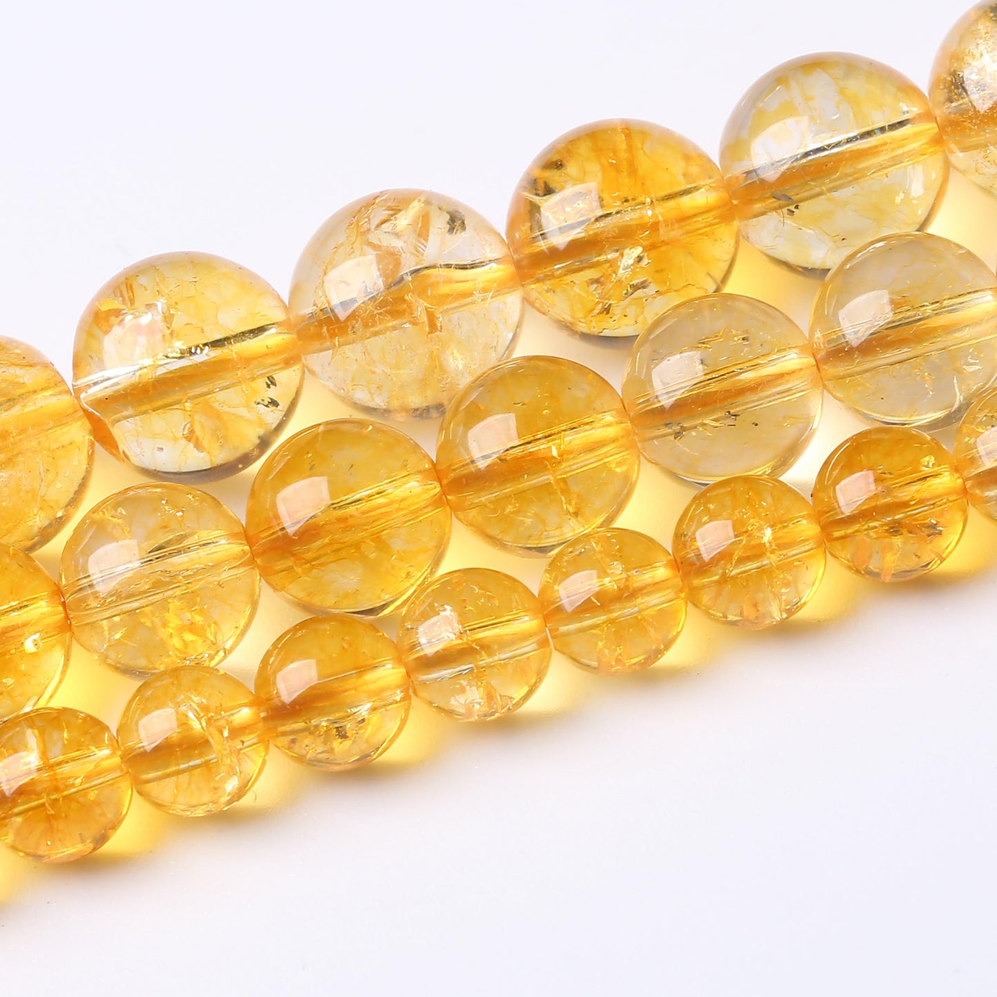 Natural Yellow Crystal Stone Beads for Jewelry Making DIY Bracelet Necklace Jewelry Making 1 Strand 15.5inch 35PCS 10MM