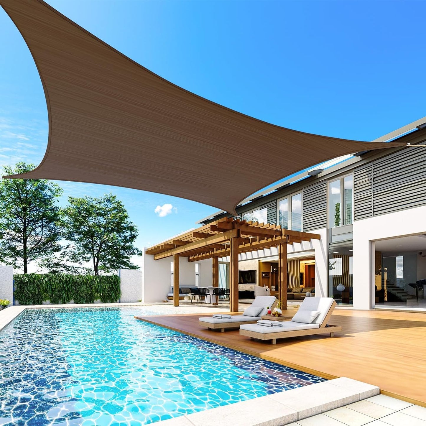 Quictent 20x26ft Sun Shade Sail for Patio, 185GSM Heavy Duty Rectangular Outdoor Sunshades UV Block Outside Canopy Cover for Backyard