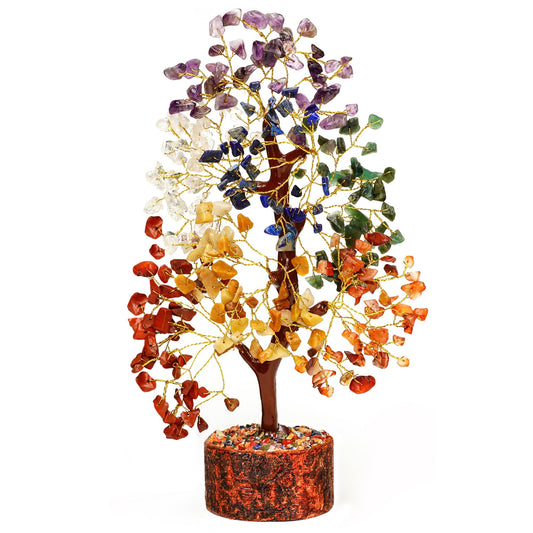 Handmade 7 Chakra Crystal Tree of Life - Unique Birthday & Anniversary Gifts for Women, Mom, & Friends | Handcrafted Healing Crystal Decor for Home & Office, Brings Positive Energy, Luck & Prosperity